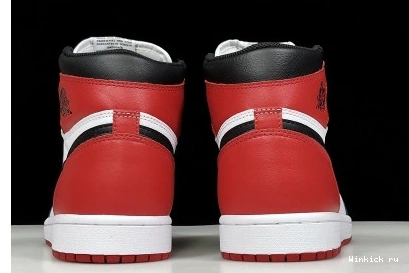 TOE” BLACK-VARSITY JORDAN AIR WHITE  MENS “BLACK OG RED HIGH 1 1008